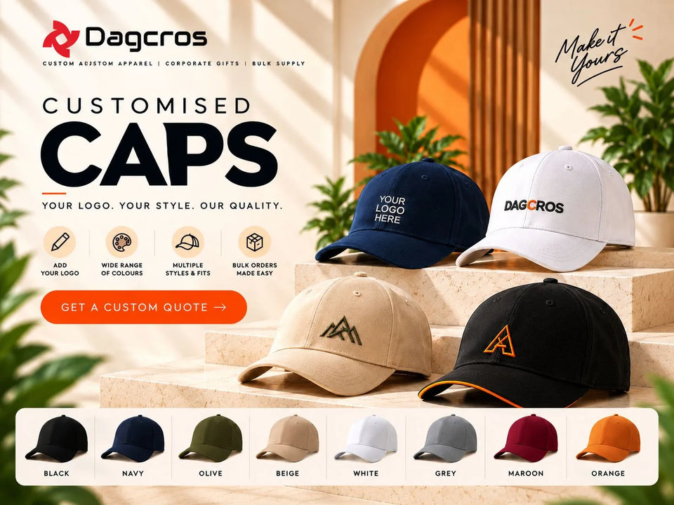 Custom caps with embroidered logos