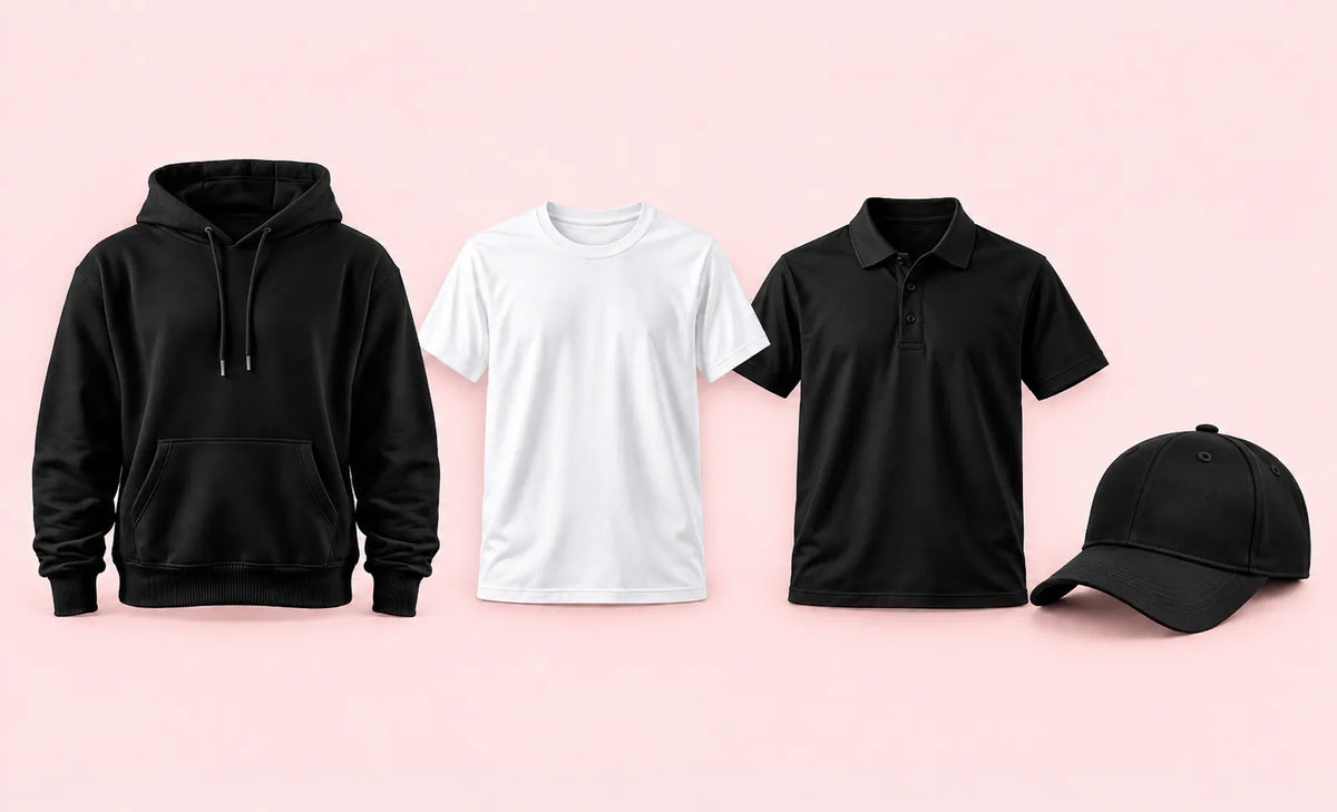 Corporate kit: hoodie, T-shirt, polo and cap with a logo