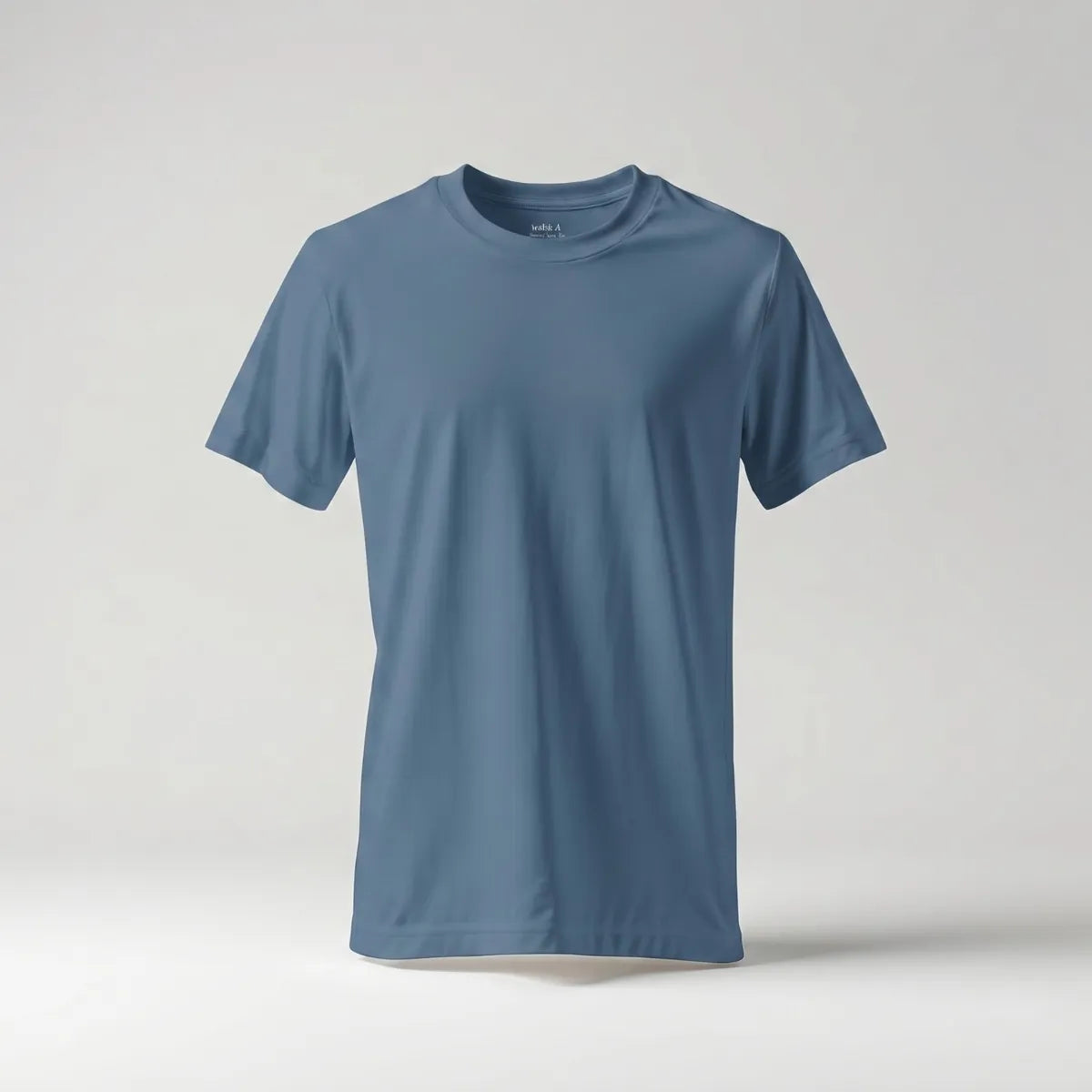 Premium Round Neck T-shirt in Steel blue